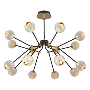 LED Κρεμαστή Αχτίδα GELA 16xLED/5W/230V 3000K μαύρο/χρυσό