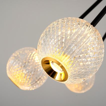 LED Κρεμαστή Αχτίδα GELA 16xLED/5W/230V 3000K μαύρο/χρυσό