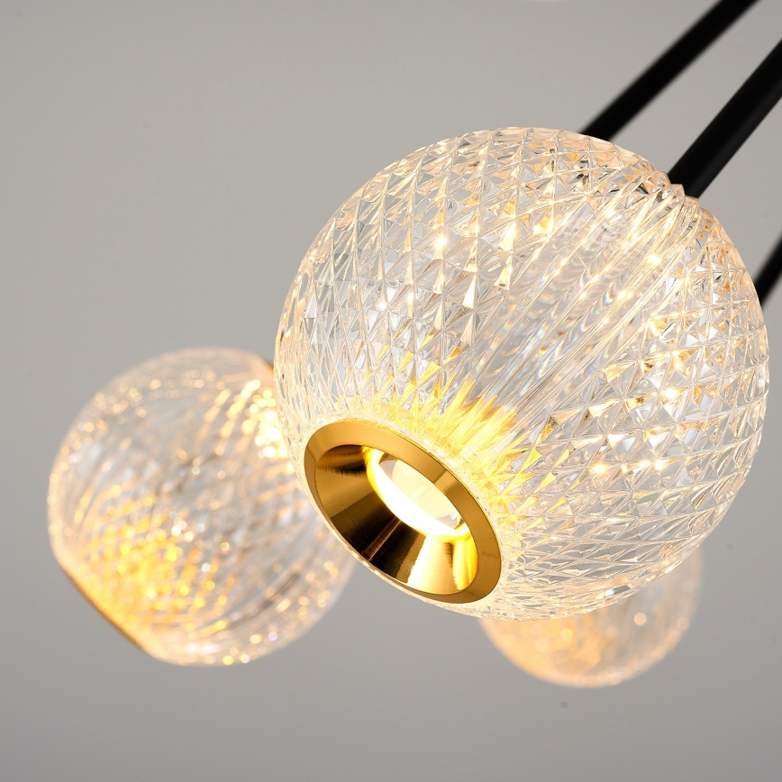 LED Κρεμαστή Αχτίδα GELA 16xLED/5W/230V 3000K μαύρο/χρυσό
