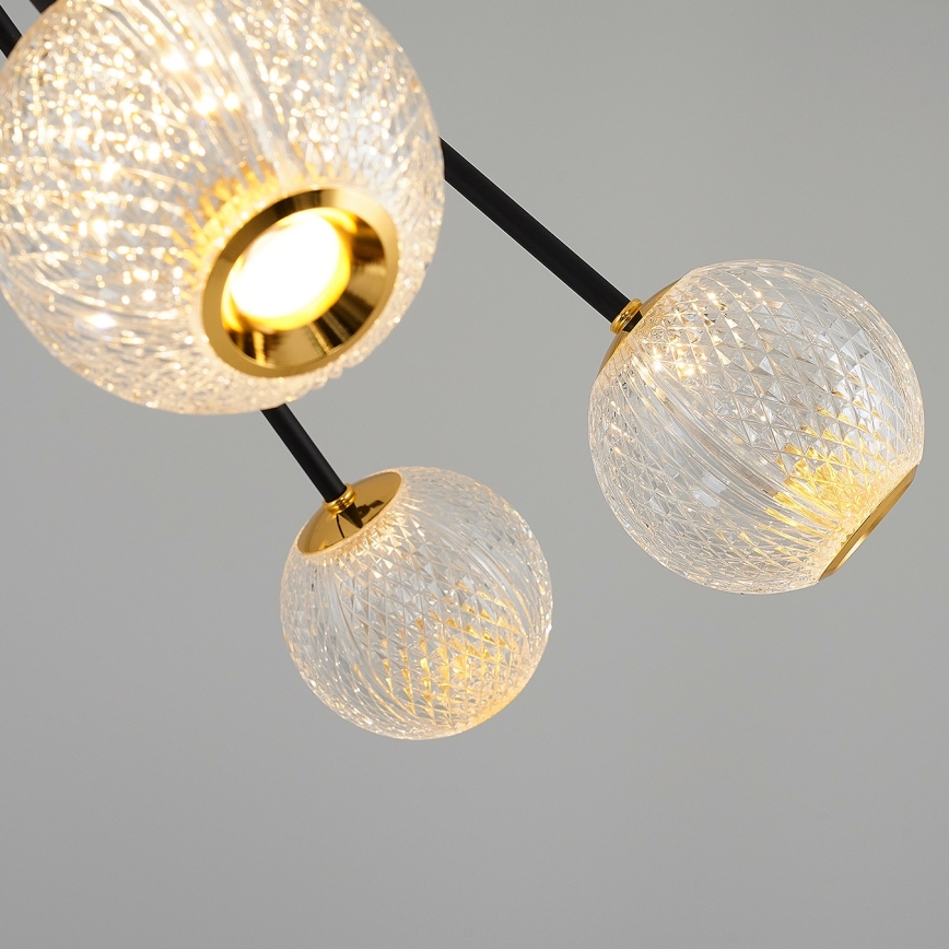 LED Κρεμαστή Αχτίδα GELA 16xLED/5W/230V 3000K μαύρο/χρυσό