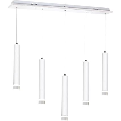 LED Κρεμαστό πολύφωτο ALBA 5xLED/25W/230V λευκό