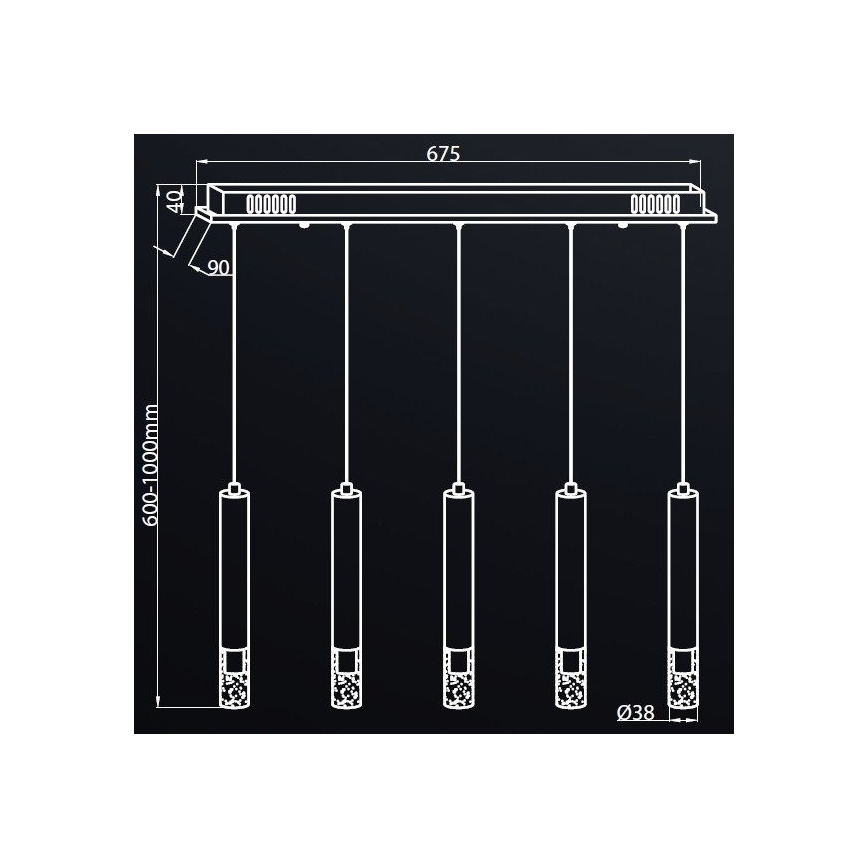 LED Κρεμαστό πολύφωτο ALBA 5xLED/25W/230V λευκό