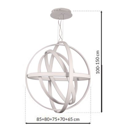 LED Κρεμαστό πολύφωτο COPERNICUS 1xLED/260W/230V λευκό