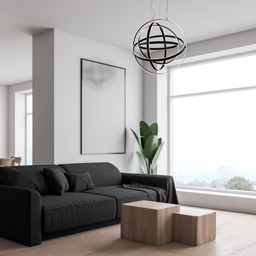LED Κρεμαστό πολύφωτο COPERNICUS 1xLED/260W/230V μαύρο