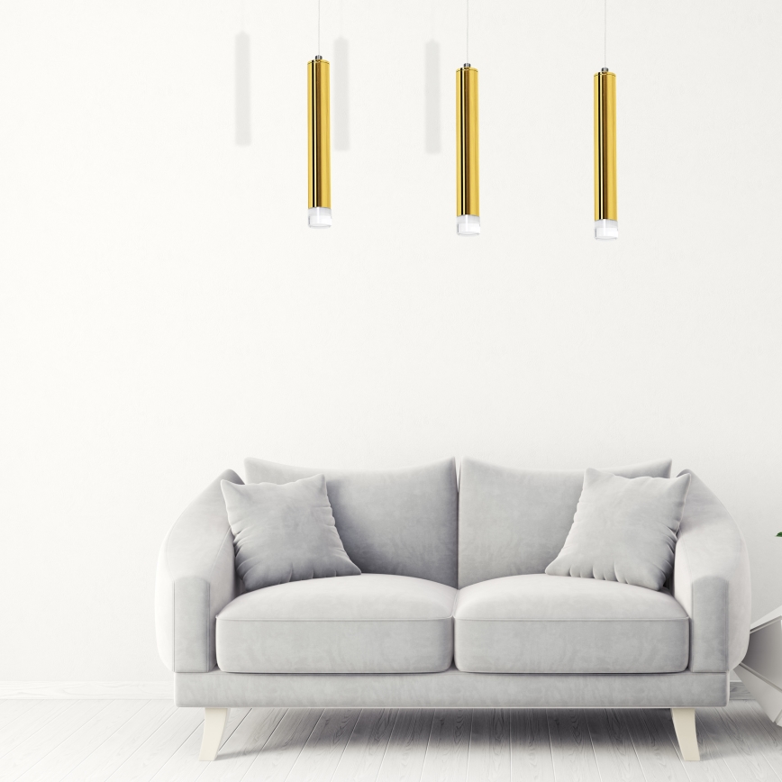 LED Κρεμαστό πολύφωτο GOLDIE 3xLED/15W/230V χρυσό