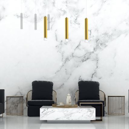 LED Κρεμαστό πολύφωτο GOLDIE 3xLED/15W/230V χρυσό