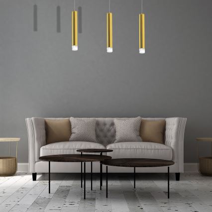 LED Κρεμαστό πολύφωτο GOLDIE 3xLED/15W/230V χρυσό