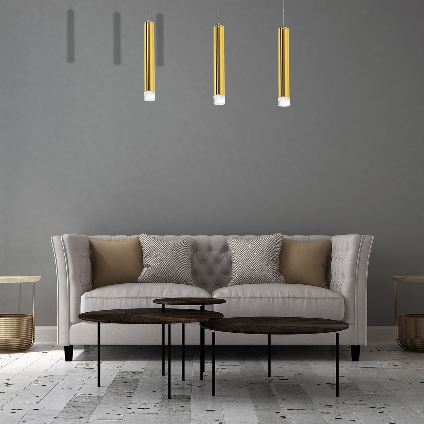 LED Κρεμαστό πολύφωτο GOLDIE 3xLED/15W/230V χρυσό