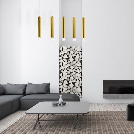 LED Κρεμαστό πολύφωτο GOLDIE 5xLED/25W/230V χρυσό