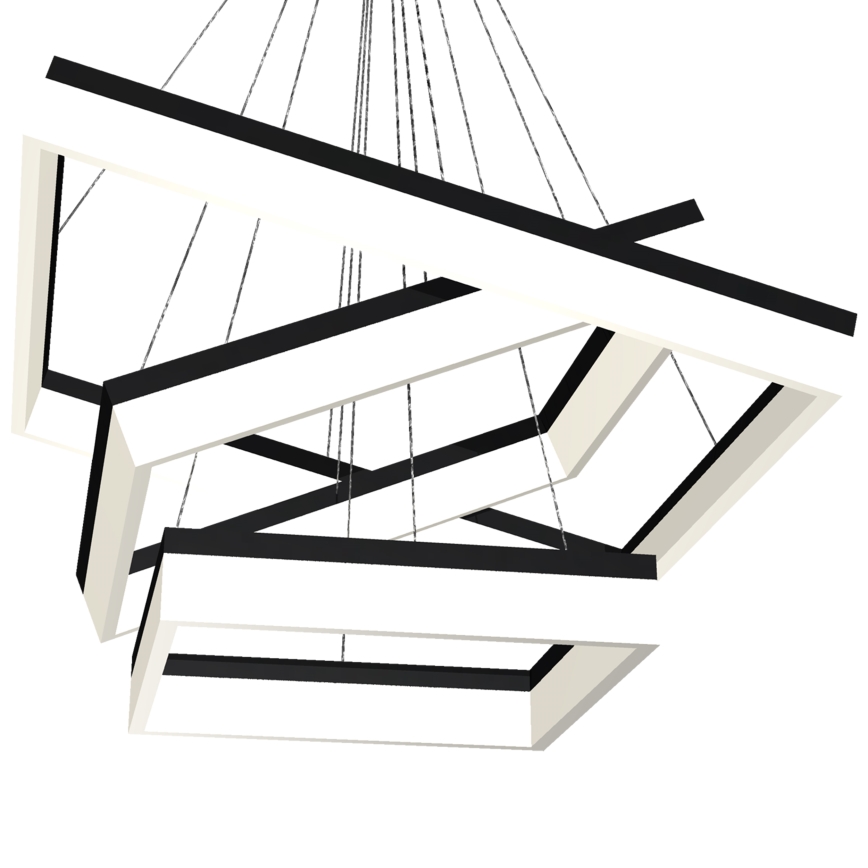 LED Κρεμαστό πολύφωτο NERO 3xLED/140W/230V