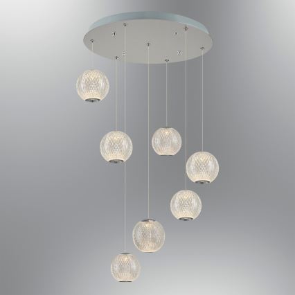 LED Κρεμαστό Φως CREMONA 7xLED/5W/230V 3000K ματ χρώμιο