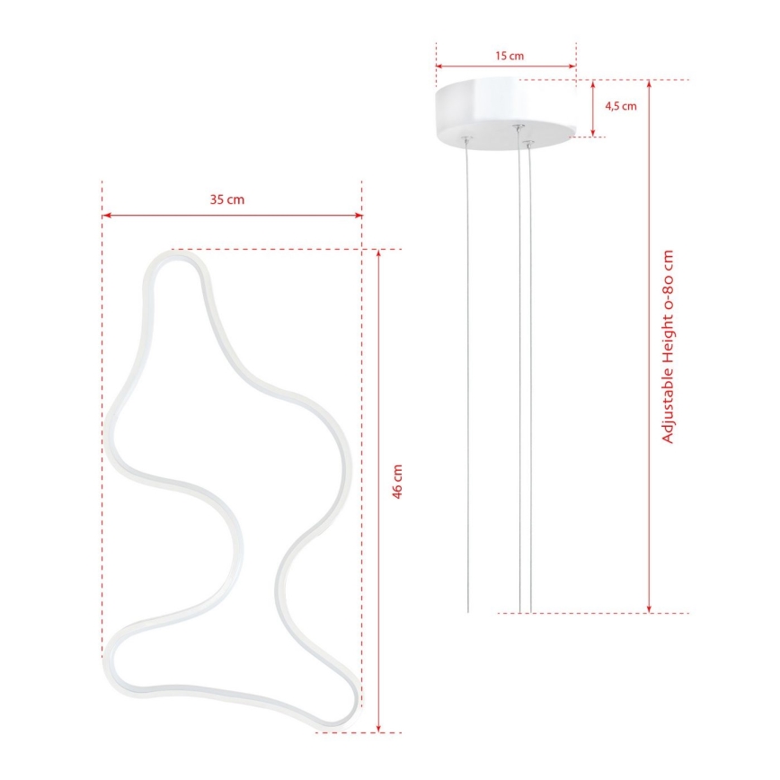 LED Κρεμαστό φωτιστικό ARTISAN LED/36W/230V 4000K λευκό