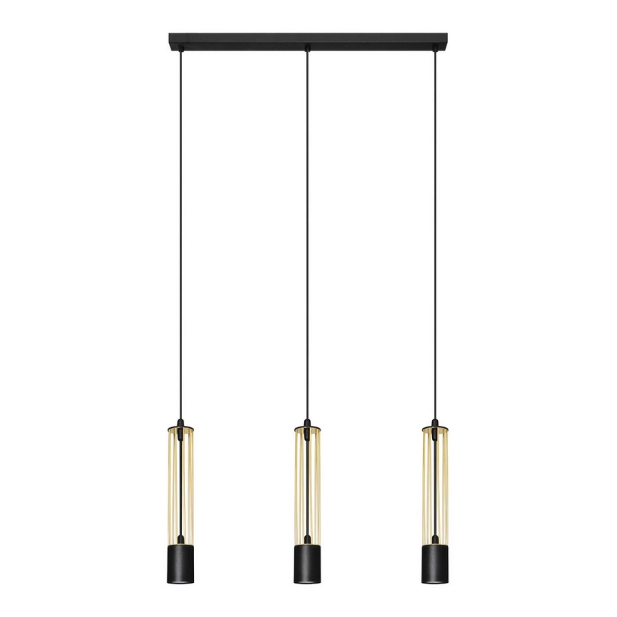 LED Κρεμαστό φωτιστικό BARS 3xGU10/4,8W/230V χρυσό/μαύρο