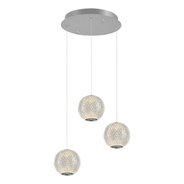 LED Κρεμαστό φωτιστικό CREMONA 3xLED/5W/230V 3000K ματ χρώμιο