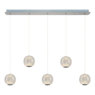 LED Κρεμαστό φωτιστικό CREMONA 5xLED/5W/230V 3000K ματ χρώμιο