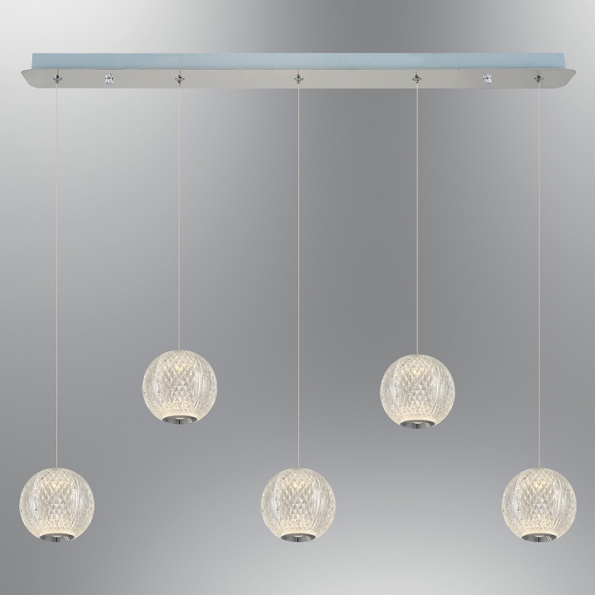LED Κρεμαστό φωτιστικό CREMONA 5xLED/5W/230V 3000K ματ χρώμιο