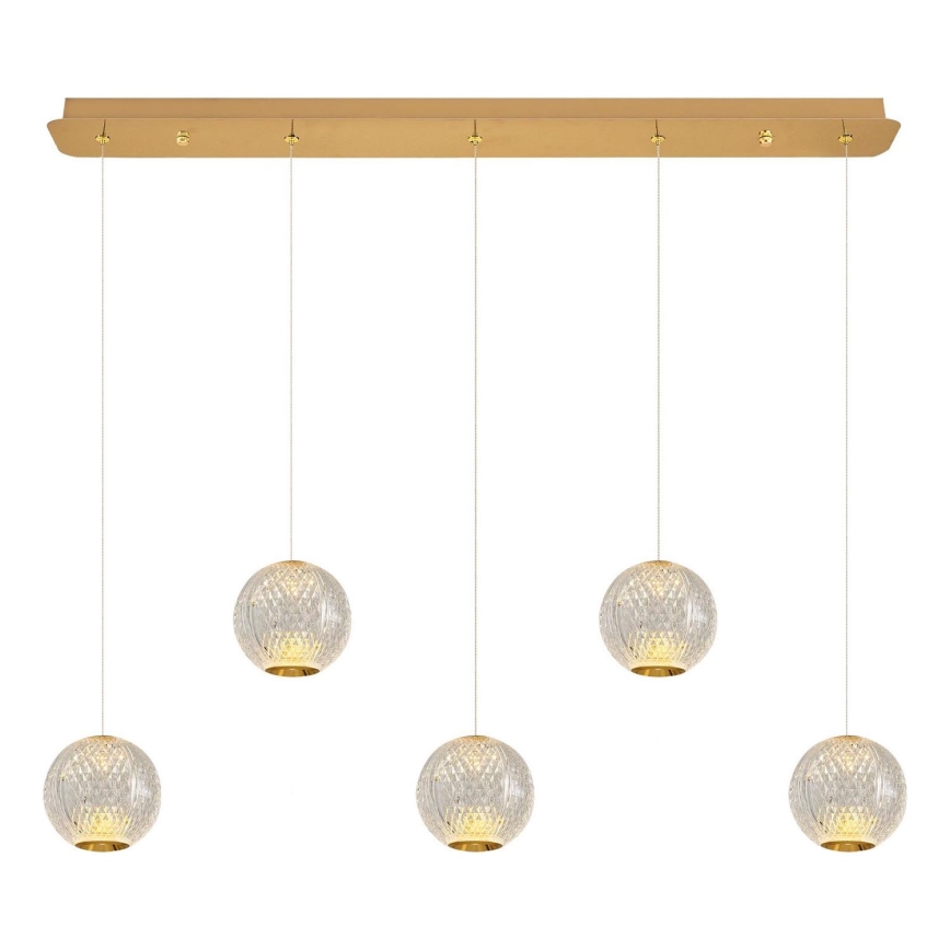 LED Κρεμαστό φωτιστικό CREMONA 5xLED/5W/230V 3000K χρυσό