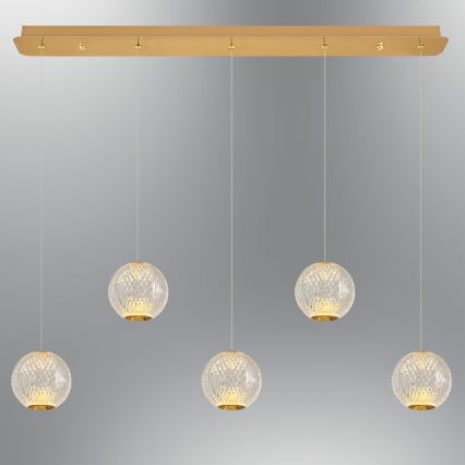 LED Κρεμαστό φωτιστικό CREMONA 5xLED/5W/230V 3000K χρυσό