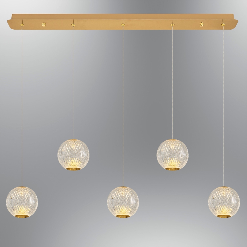 LED Κρεμαστό φωτιστικό CREMONA 5xLED/5W/230V 3000K χρυσό