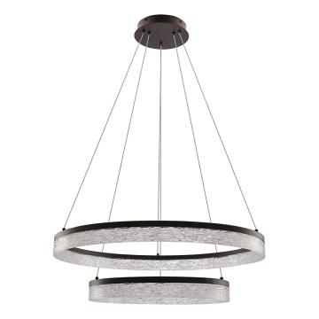 LED κρεμαστό φωτιστικό FROZI με ανάρτηση σε σύρμα, 38W/230V, διάμ. 60 cm, μαύρο