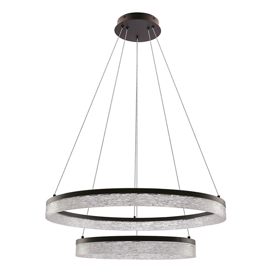 LED κρεμαστό φωτιστικό FROZI με ανάρτηση σε σύρμα, 38W/230V, διάμ. 60 cm, μαύρο