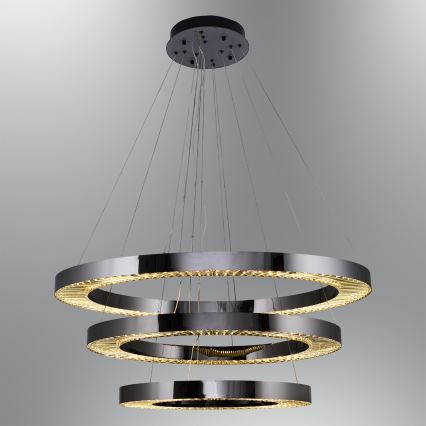LED Κρεμαστό Φωτιστικό JESI LED/99W/230V 3000K διάμετρος 100 cm ασημί