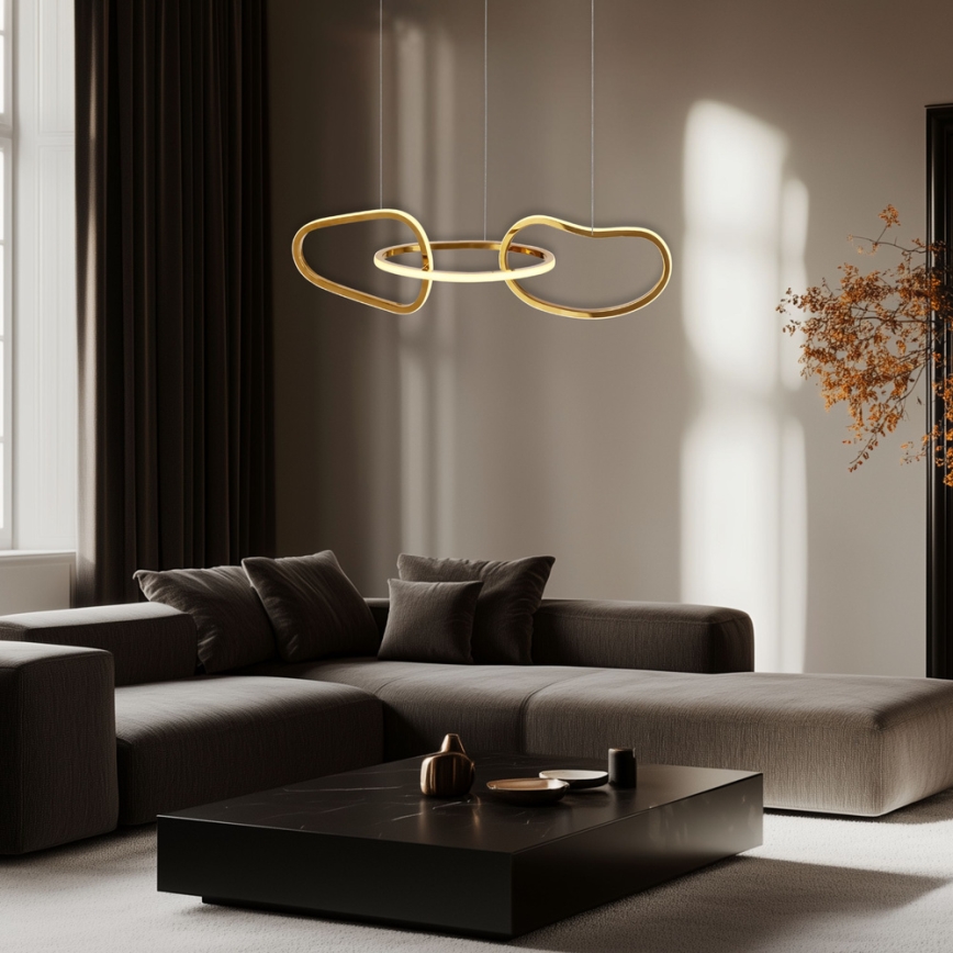 LED κρεμαστό φωτιστικό με σύρμα ANNELI LED/30W/230V 80 cm χρυσό