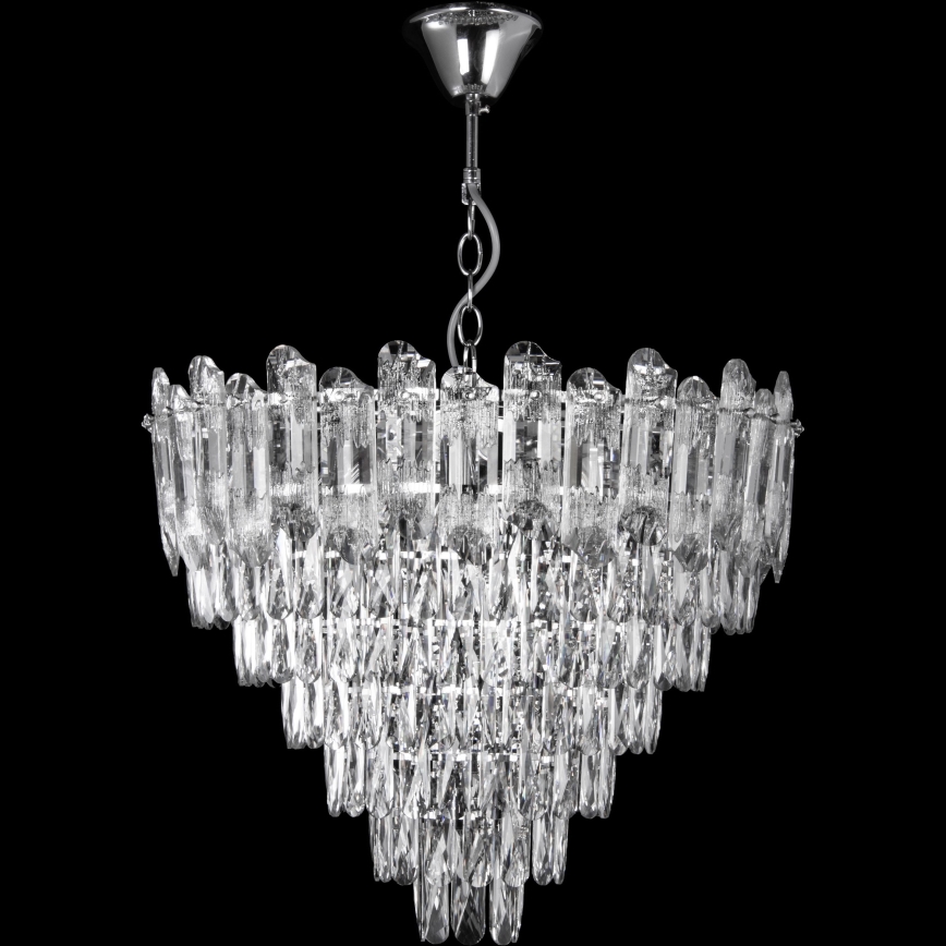 LED Κρεμαστό φωτιστικό οροφής 11xE27/60W/230V + 7xLED/6W διάμετρος 60 cm γυαλιστερό χρώμιο