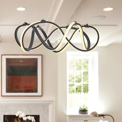 LED Κρεμαστό φωτιστικό οροφής 2xLED/27W/230V 3000/4000/6000K μαύρο