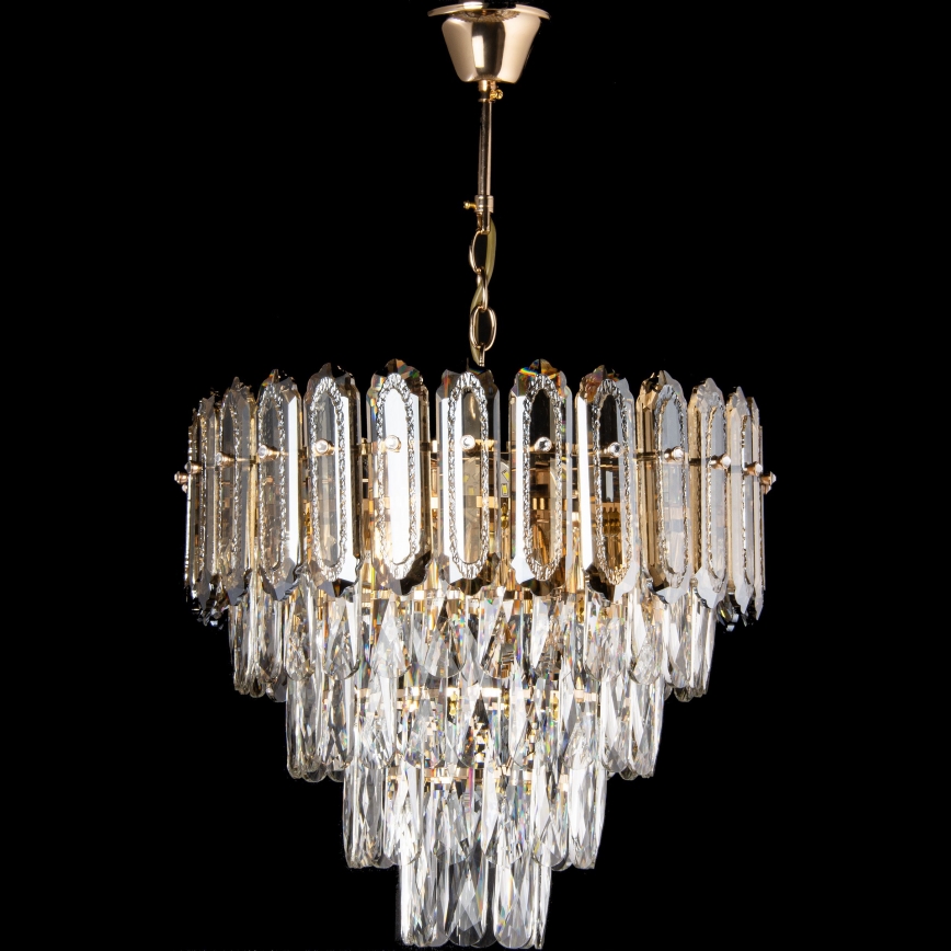 LED Κρεμαστό φωτιστικό οροφής 7xE27/60W/230V + 4xLED/6W διάμετρος 40 cm χρυσό