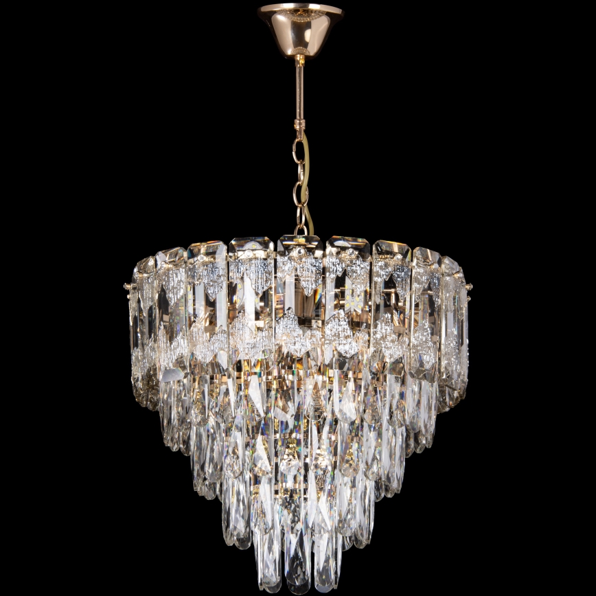 LED Κρεμαστό φωτιστικό οροφής 7xE27/60W/230V + 4xLED/6W διάμετρος 40 cm χρυσό
