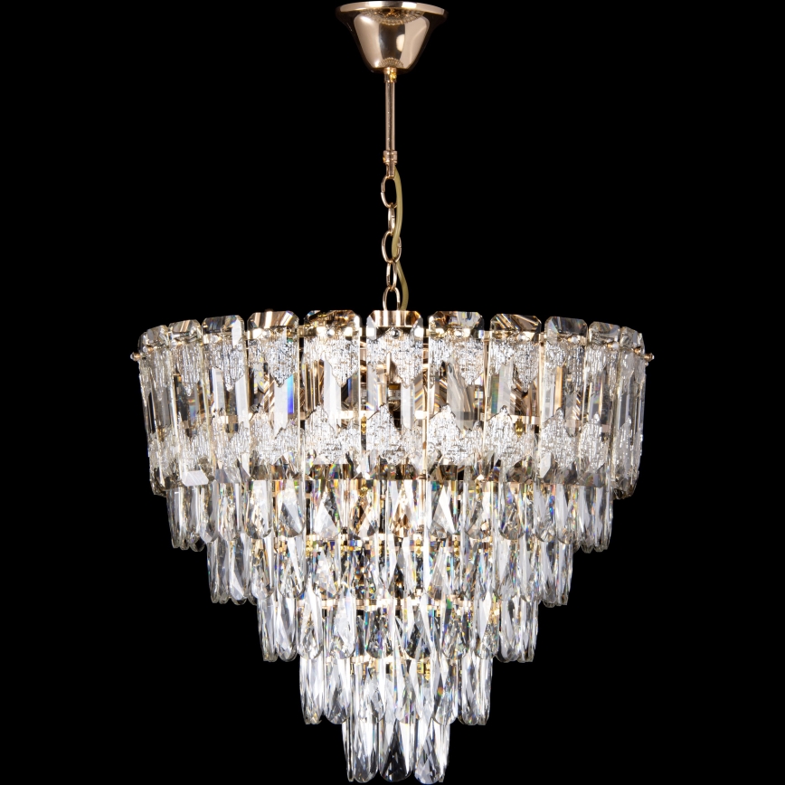 LED Κρεμαστό φωτιστικό οροφής 9xE27/60W/230V + 6xLED/6W διάμετρος 50 cm χρυσό