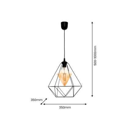 LED Κρεμαστό φωτιστικό οροφής ALAMBRE 1xE27/4W/230V μαύρο