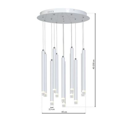 LED Κρεμαστό φωτιστικό οροφής  ALBA 12xLED/1W/230V λευκό