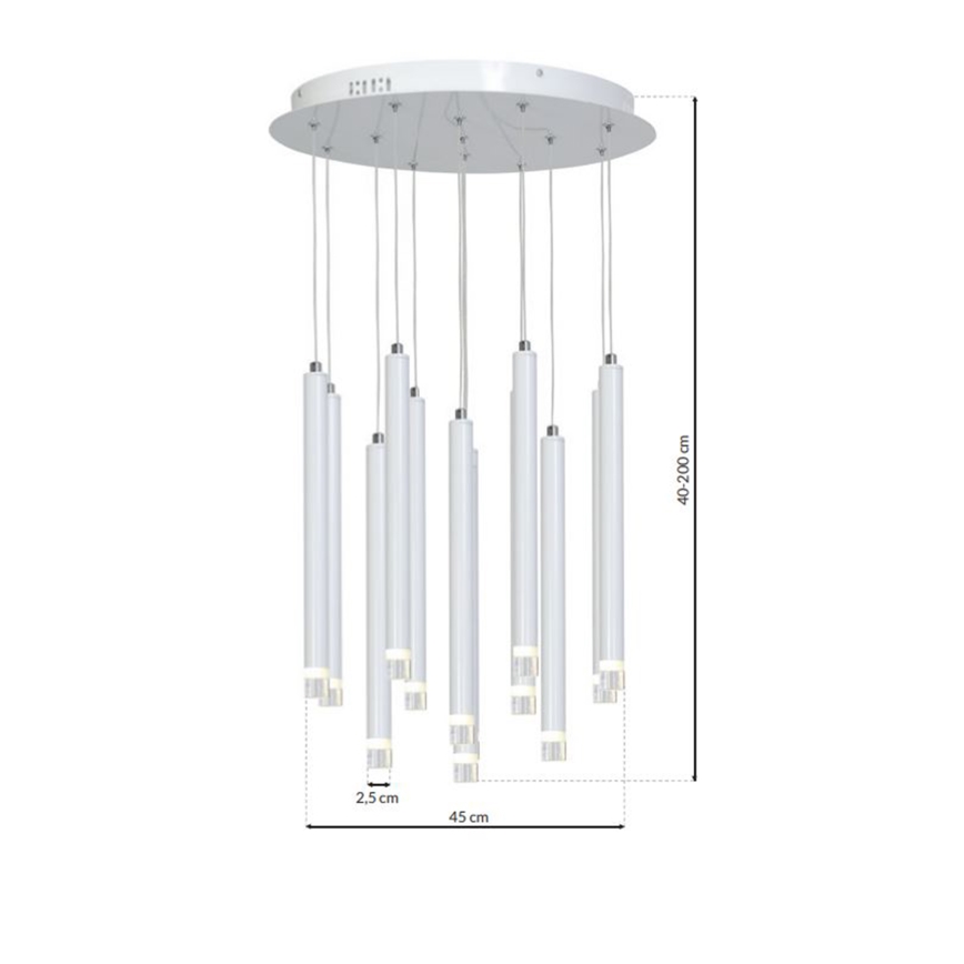 LED Κρεμαστό φωτιστικό οροφής  ALBA 12xLED/1W/230V λευκό