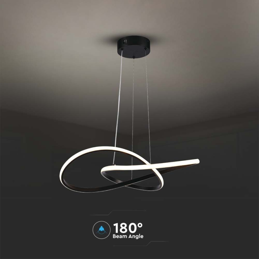 LED Κρεμαστό φωτιστικό οροφής LED/20W/230V 3000K μαύρο