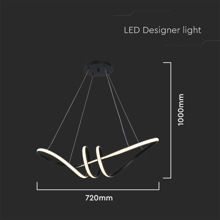 LED Κρεμαστό φωτιστικό οροφής LED/24W/230V 3000K μαύρο