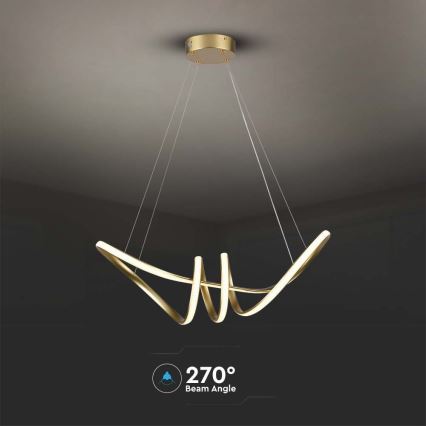 LED Κρεμαστό φωτιστικό οροφής LED/24W/230V 3000K χρυσαφί