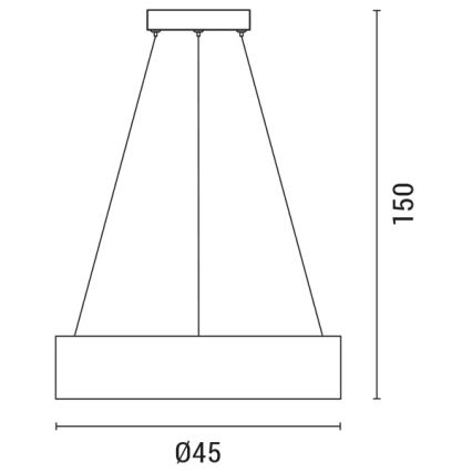 LED Κρεμαστό φωτιστικό οροφής LED/30W/230V 3000K διάμετρος 45 cm λευκό/δρυς