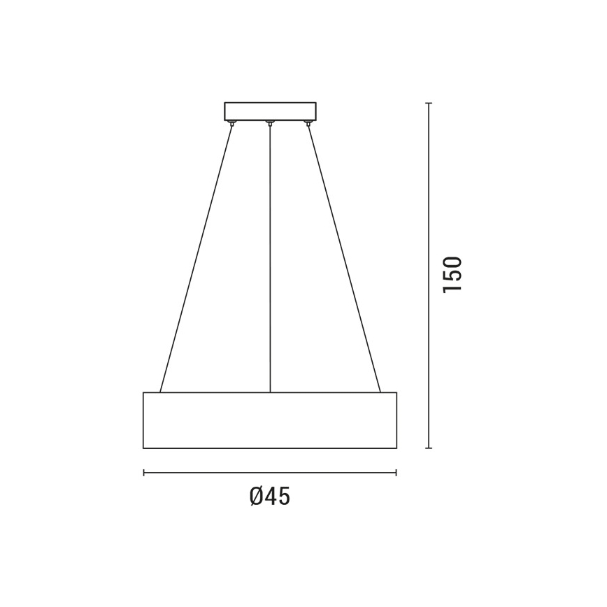 LED Κρεμαστό φωτιστικό οροφής LED/30W/230V 3000K διάμετρος 45 cm λευκό/δρυς