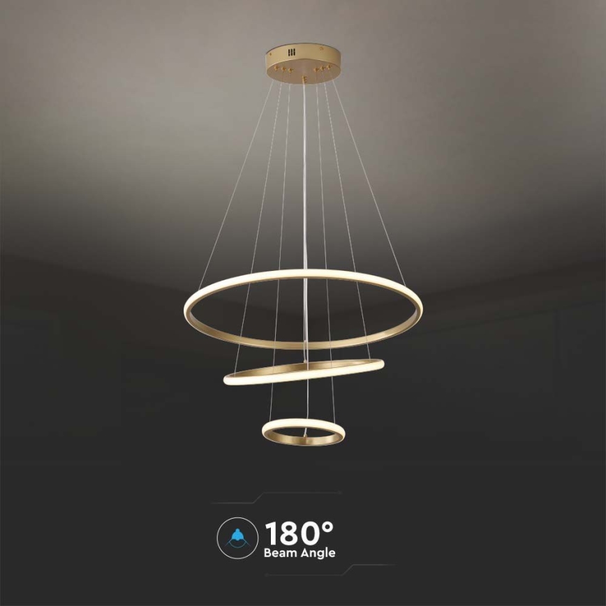 LED Κρεμαστό φωτιστικό οροφής LED/32W/230V 3000K χρυσαφί