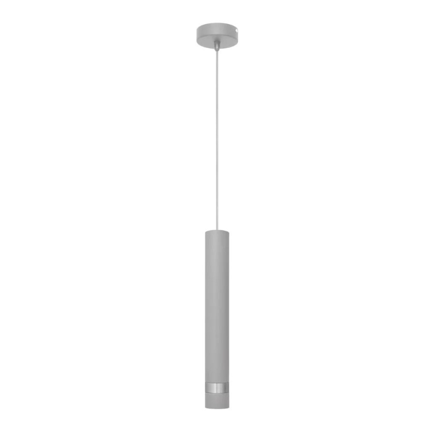 LED Κρεμαστό φωτιστικό οροφής LED TUBA 1xGU10/4,8W/230V γκρι/γυαλιστερό χρώμιο