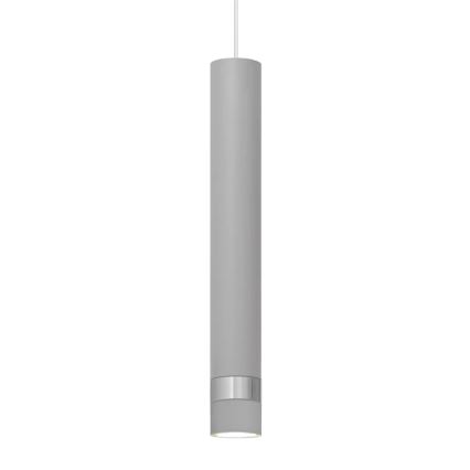 LED Κρεμαστό φωτιστικό οροφής LED TUBA 1xGU10/4,8W/230V γκρι/γυαλιστερό χρώμιο