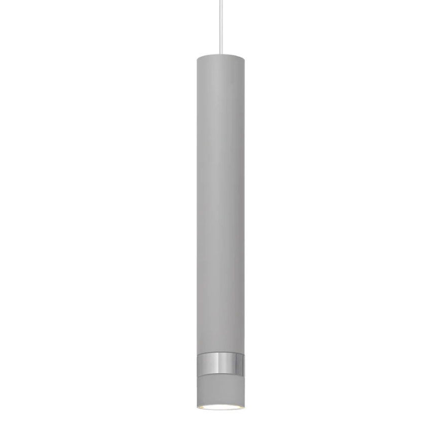 LED Κρεμαστό φωτιστικό οροφής LED TUBA 1xGU10/4,8W/230V γκρι/γυαλιστερό χρώμιο