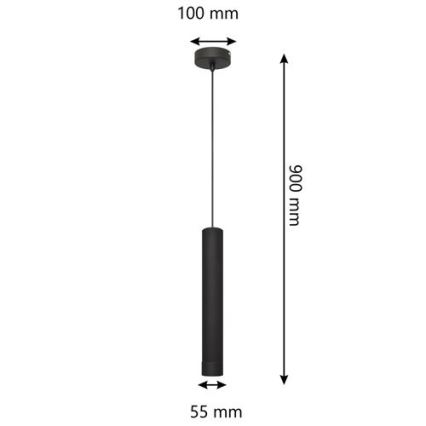 LED Κρεμαστό φωτιστικό οροφής LED TUBA 1xGU10/4,8W/230V μαύρο