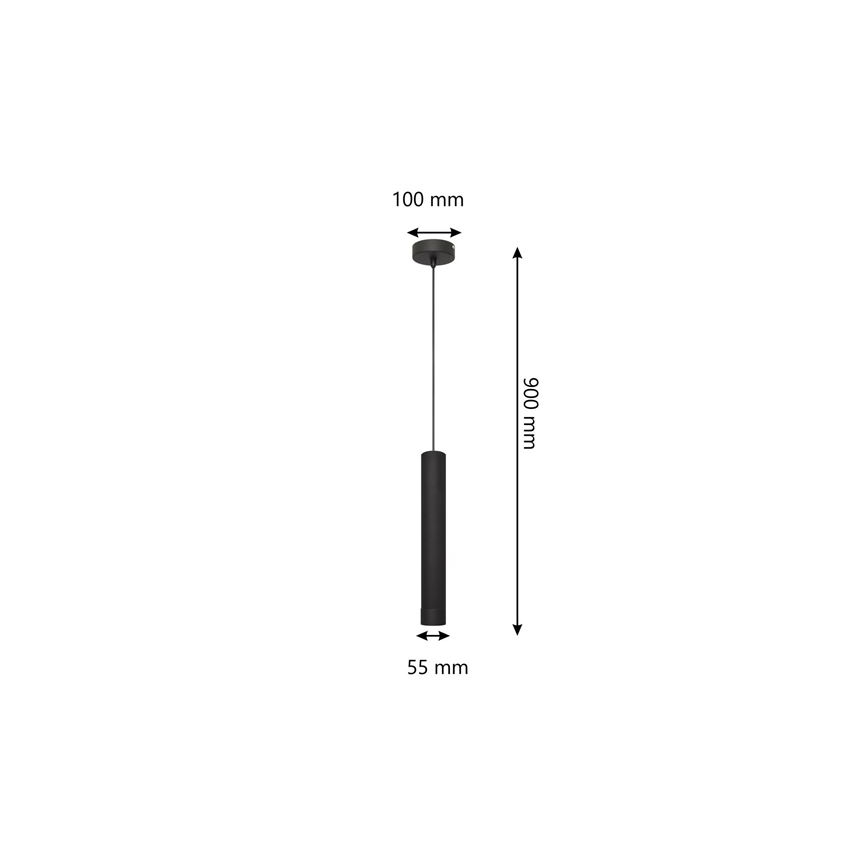 LED Κρεμαστό φωτιστικό οροφής LED TUBA 1xGU10/4,8W/230V μαύρο