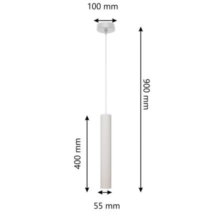 LED Κρεμαστό φωτιστικό οροφής LED μονόφωτο TUBA 1xGU10/4,8W/230V γκρι/ματ χρώμιο