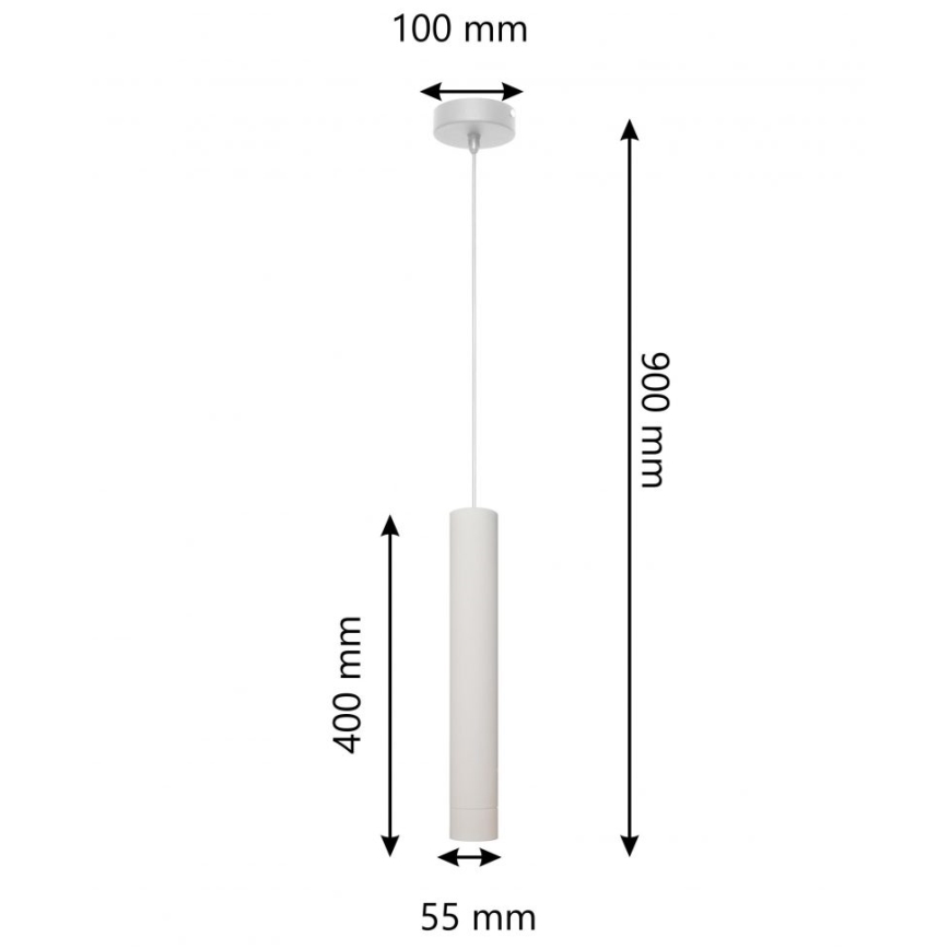 LED Κρεμαστό φωτιστικό οροφής LED μονόφωτο TUBA 1xGU10/4,8W/230V γκρι/ματ χρώμιο