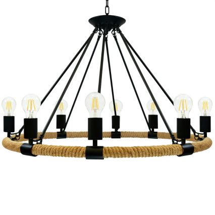 LED Κρεμαστό φωτιστικό οροφής ROPE ARTHUR 8xE27/6W/230V
