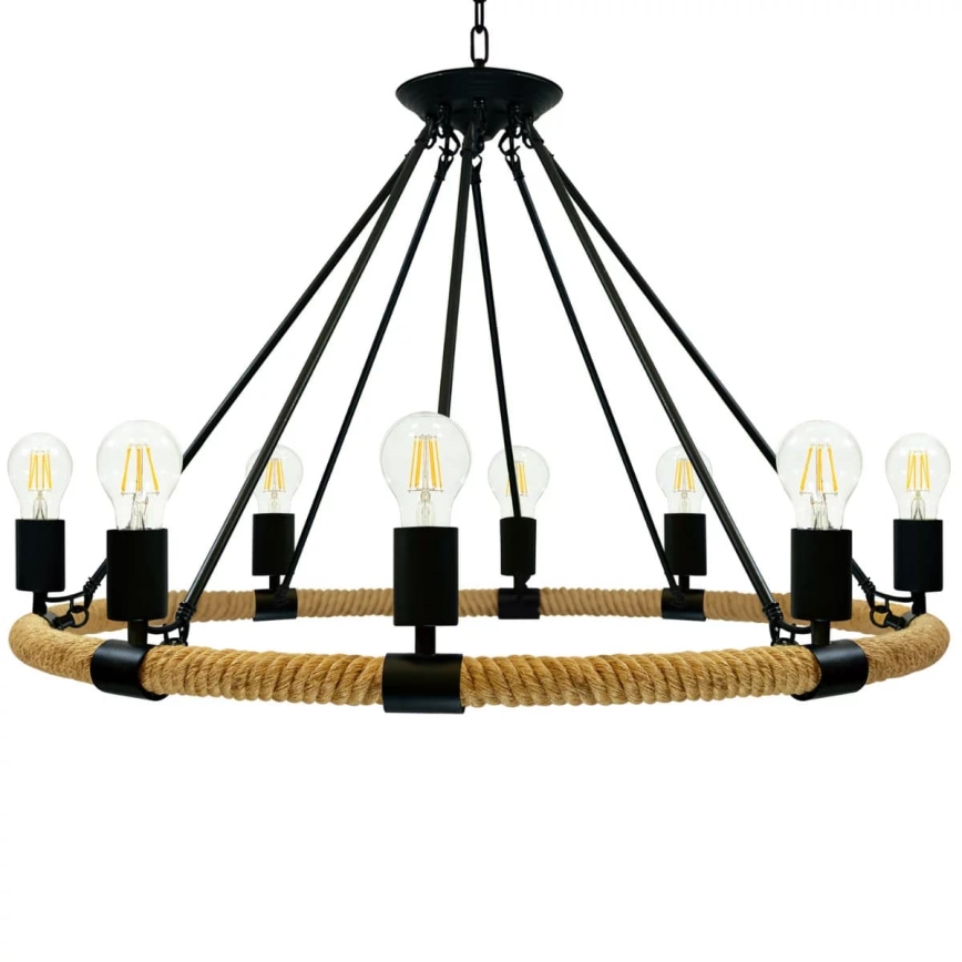 LED Κρεμαστό φωτιστικό οροφής ROPE ARTHUR 8xE27/6W/230V